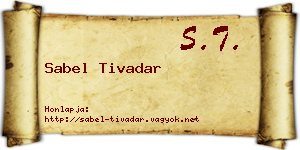 Sabel Tivadar névjegykártya
