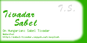 tivadar sabel business card